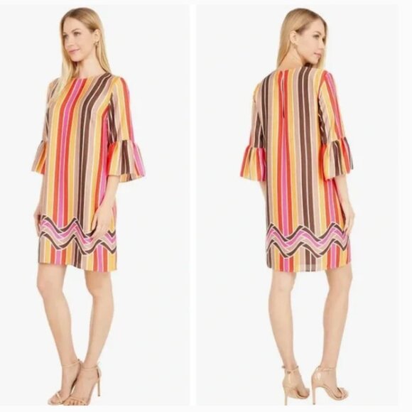 Trina Turk Raquel Striped Dress Size 8 - Picture 2 of 16
